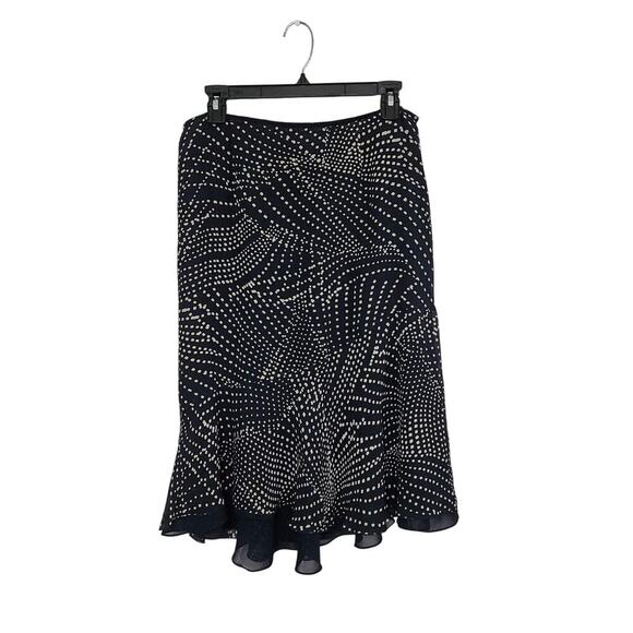 Adrianna Papell Dresses & Skirts - Vintage ADRIANNA PAPELL Navy Blue 100% Silk Midi Flared Asymmetrical Skirt Sz 12